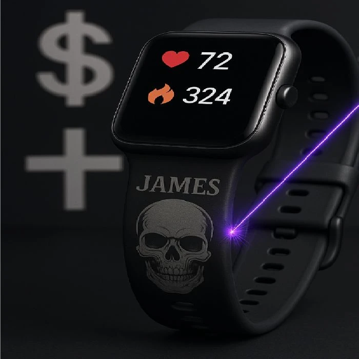 Graviranje na paščke od pametnih ur iz silikona ali TPUja